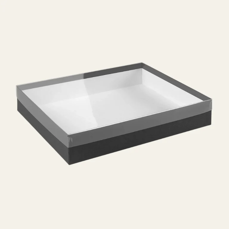 Clear Lid Boxes with Black Base - Hot Custom Boxes