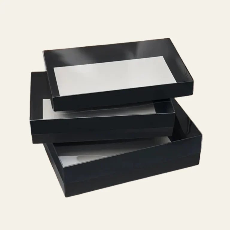 Clear Lid Boxes with Black Base - Hot Custom Boxes