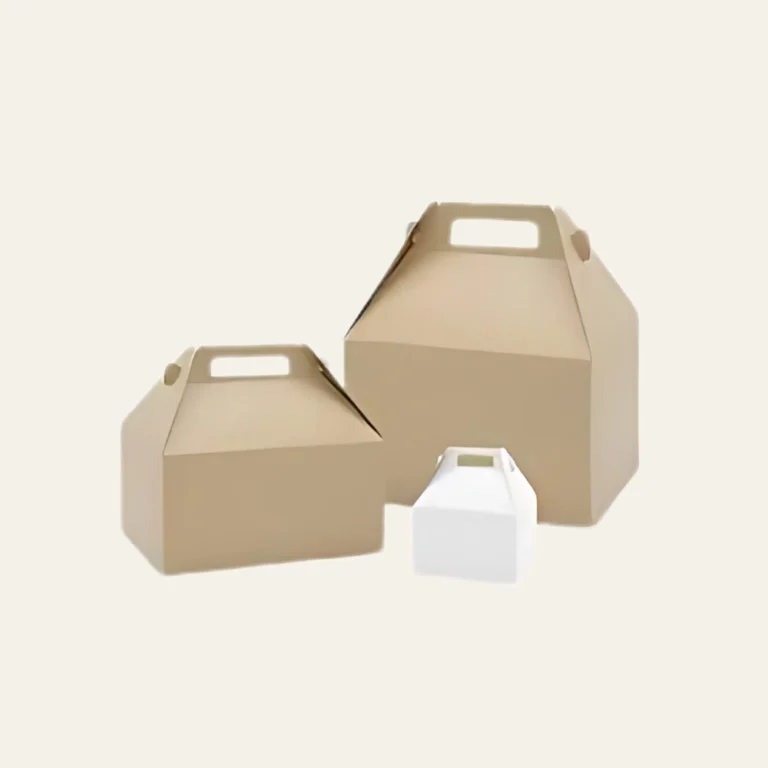 Kraft &amp; White Gable Boxes - Hot Custom Boxes
