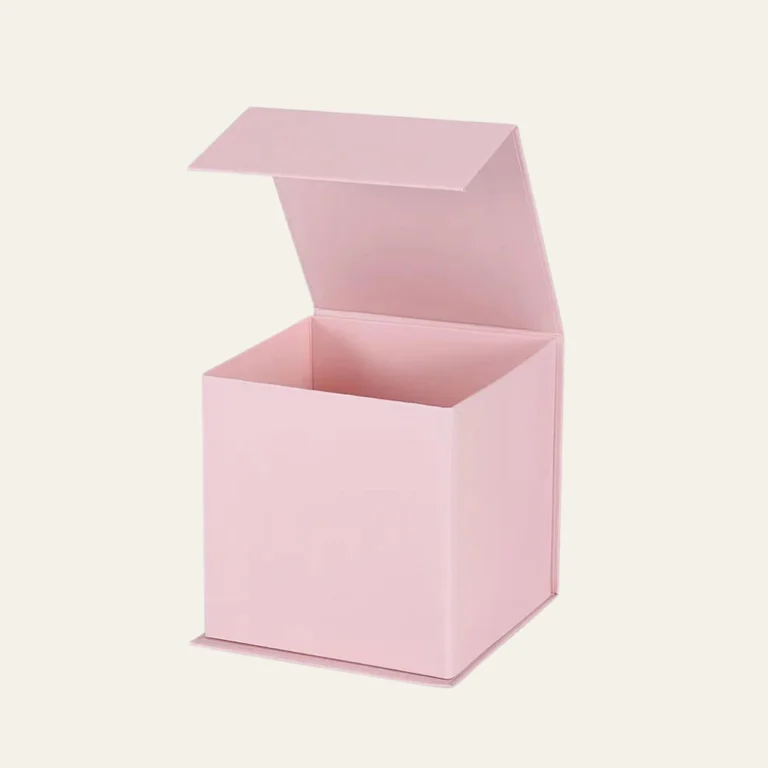 Powder Pink Small Cube Magnetic Boxes - Hot Custom Boxes