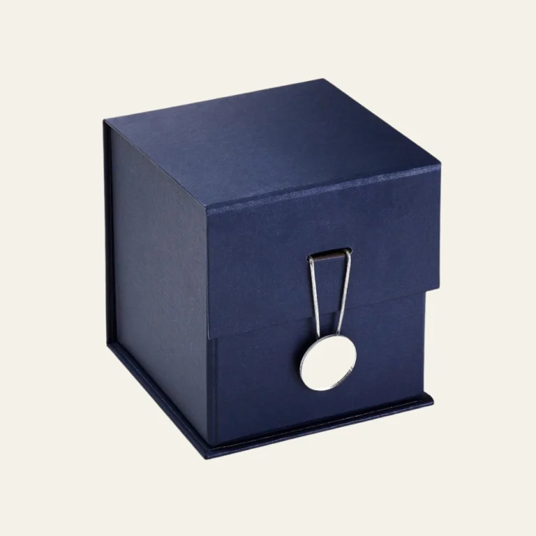 Navy Blue Small Cube Magnetic Boxes - Hot Custom Boxes