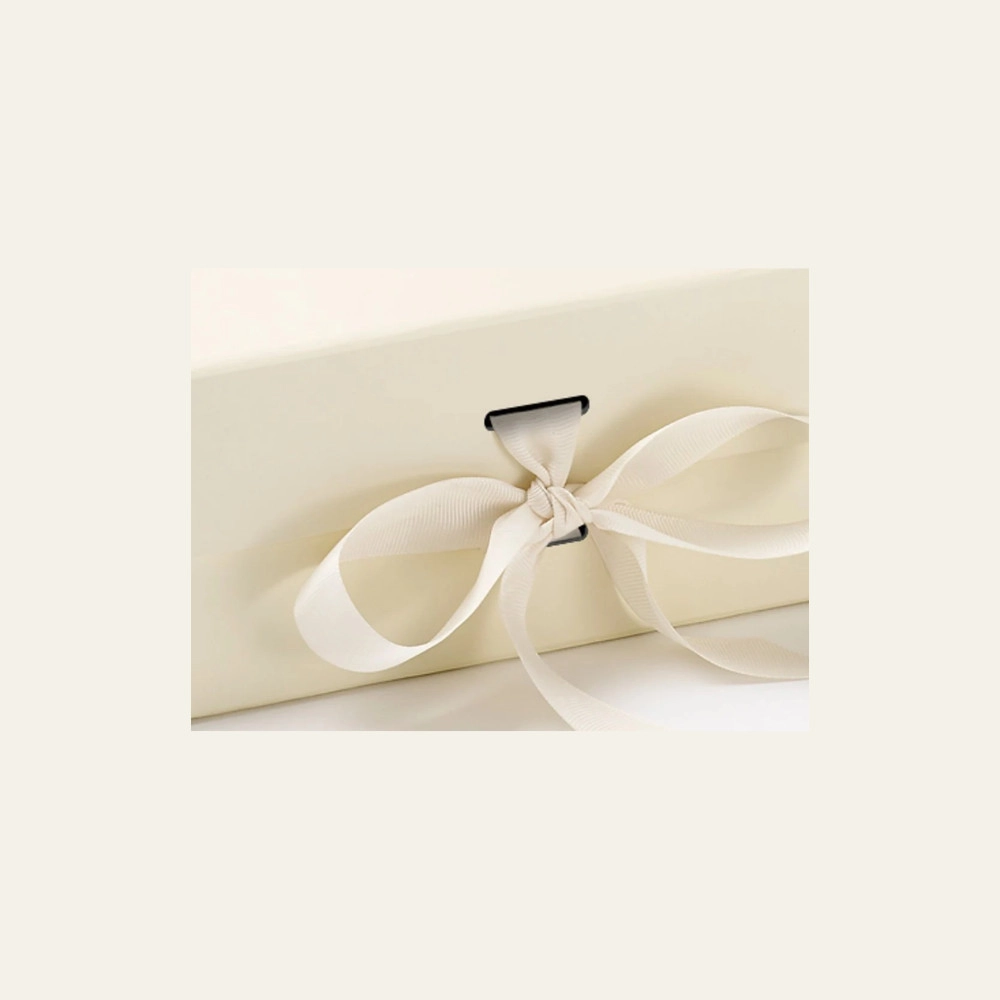 Ivory A5 Deep Magnetic Boxes With Changeable Ribbon - Hot Custom Boxes