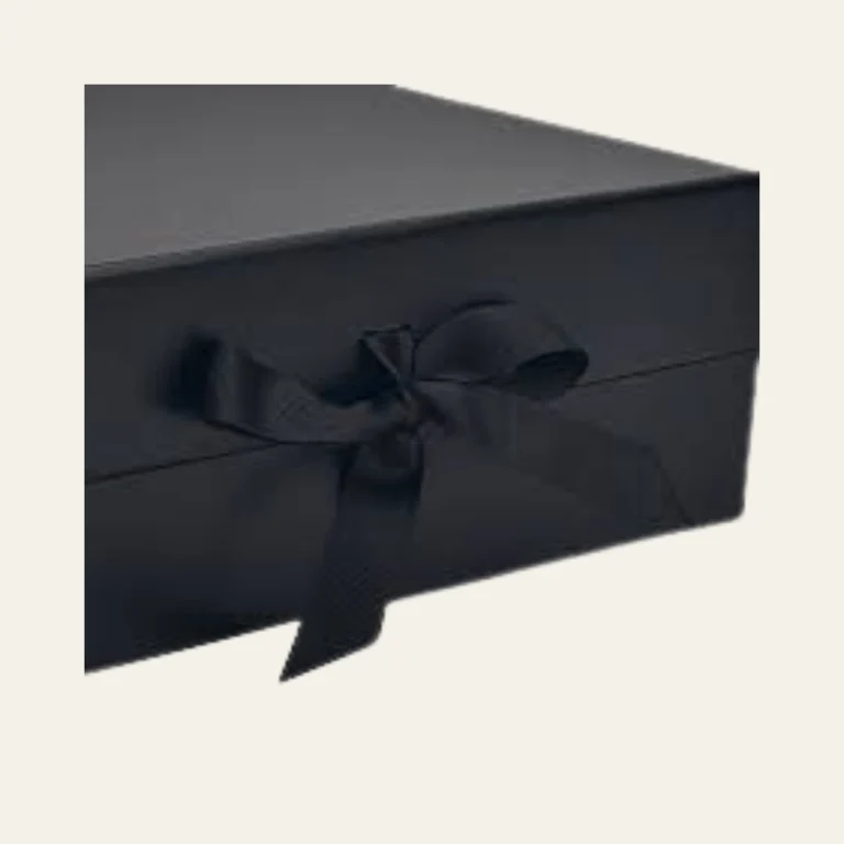 Black Large Square Magnetic Boxes With Changeable Ribbon - Hot Custom Boxes