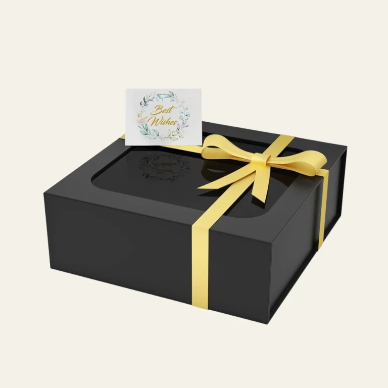 Black Large Square Magnetic Boxes With Changeable Ribbon - Hot Custom Boxes