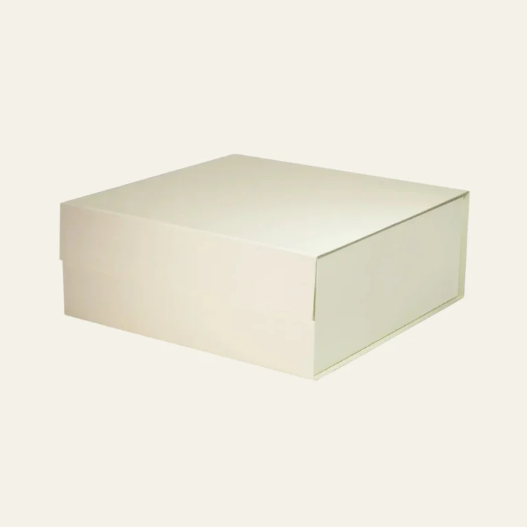 Ivory Large Square Magnetic Boxes - Hot Custom Boxes
