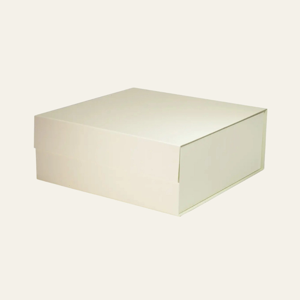 Ivory Large Square Magnetic Boxes - Hot Custom Boxes