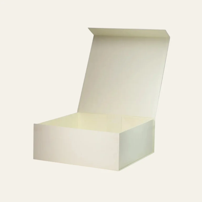 Ivory Large Square Magnetic Boxes - Hot Custom Boxes
