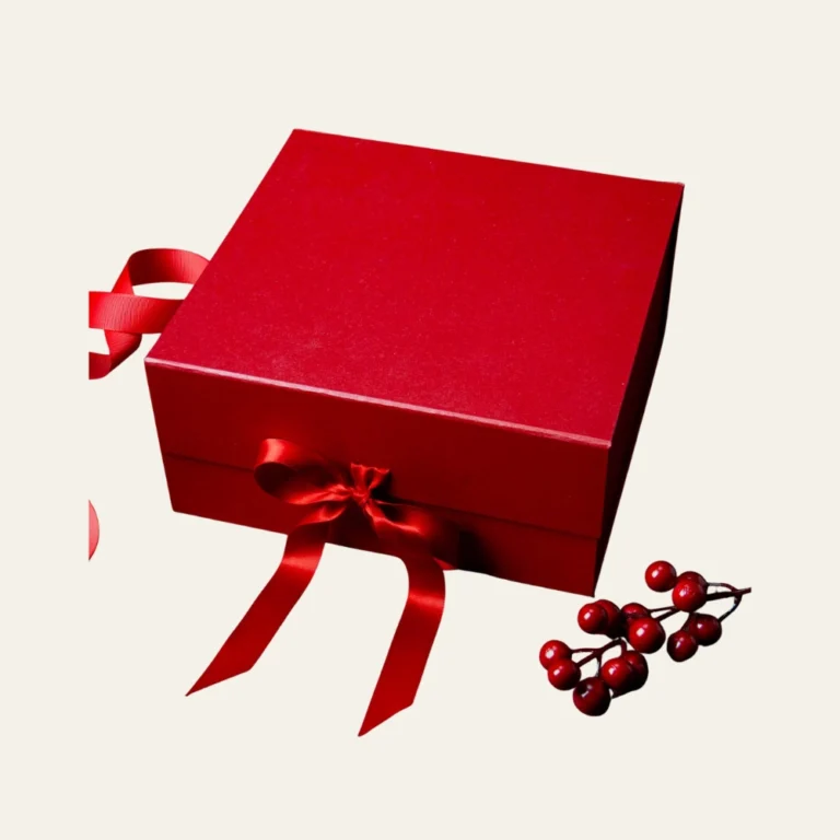 Red Medium Square Magnetic Boxes With Changeable Ribbon - Hot Custom Boxes
