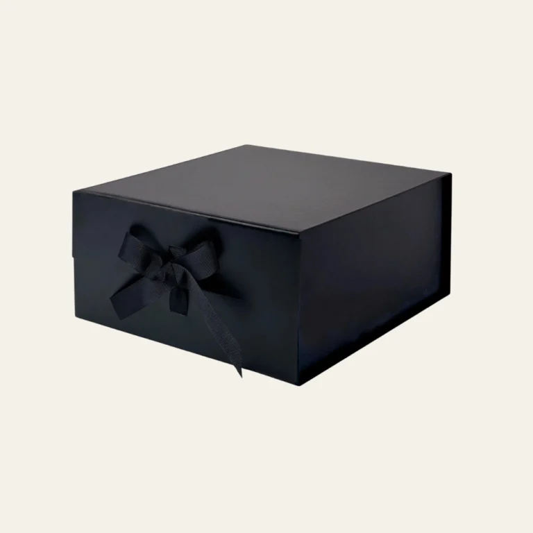 Black Medium Square Magnetic Boxes With Changeable Ribbon - Hot Custom Boxes