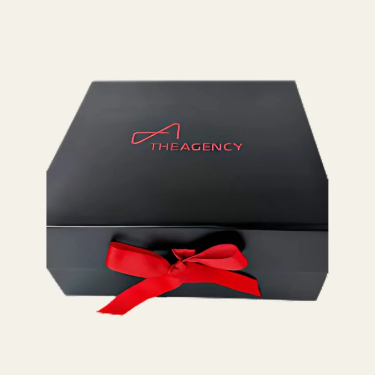 Black Medium Square Magnetic Boxes With Changeable Ribbon - Hot Custom Boxes