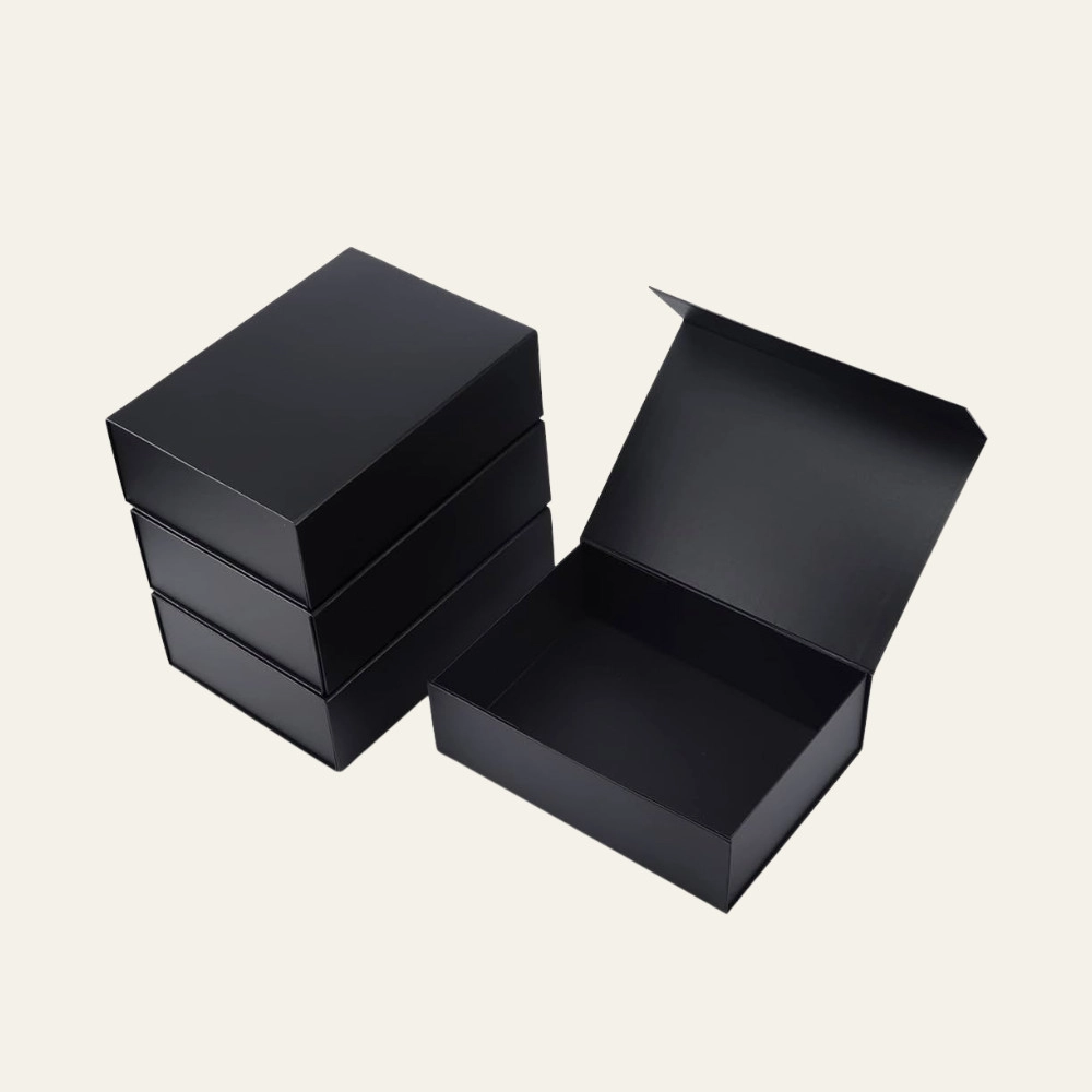 Black Medium Square Magnetic Boxes - Hot Custom Boxes