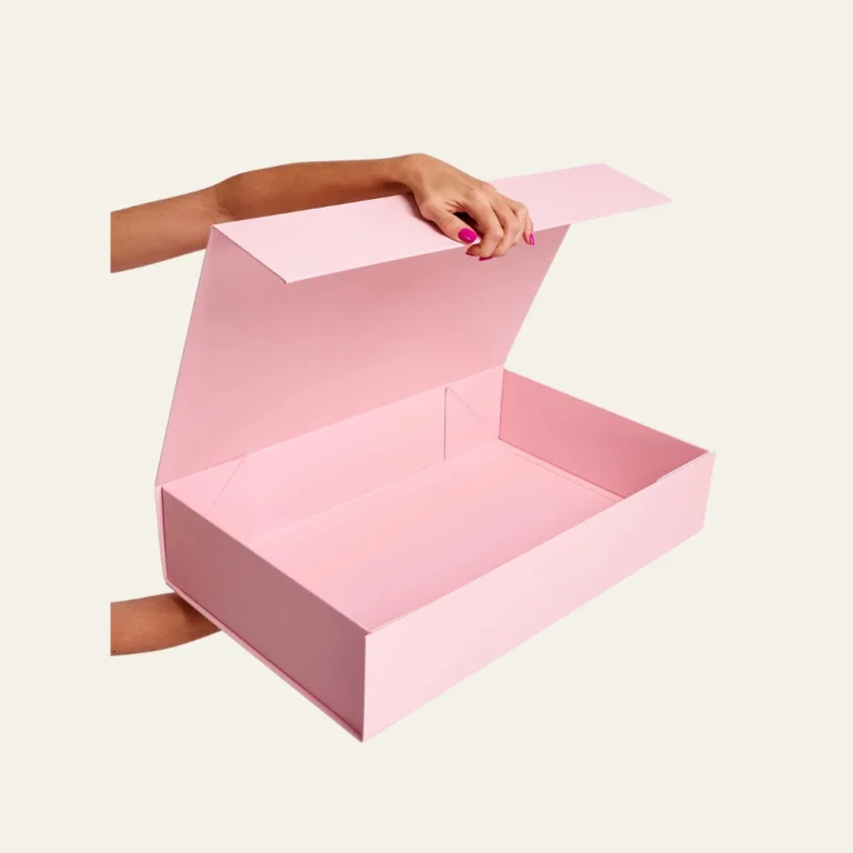 Powder Pink A4 Deep Magnetic Boxes - Hot Custom Boxes
