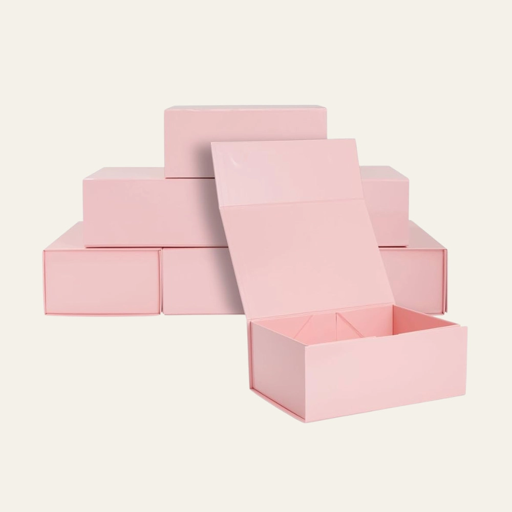 Powder Pink A4 Deep Magnetic Boxes - Hot Custom Boxes