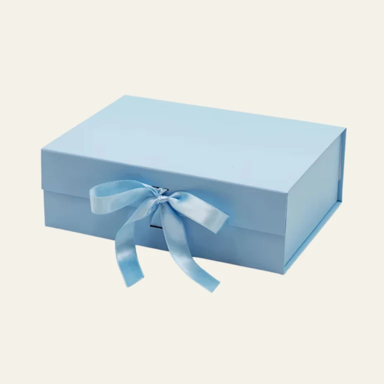 Powder Blue A4 Deep Magnetic  Boxes With Changeable Ribbon - Hot Custom Boxes