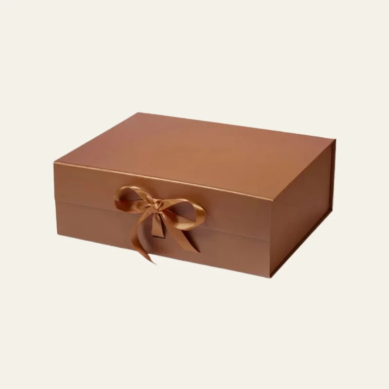 Copper A4 Deep Magnetic Boxes With Changeable Ribbon - Hot Custom Boxes