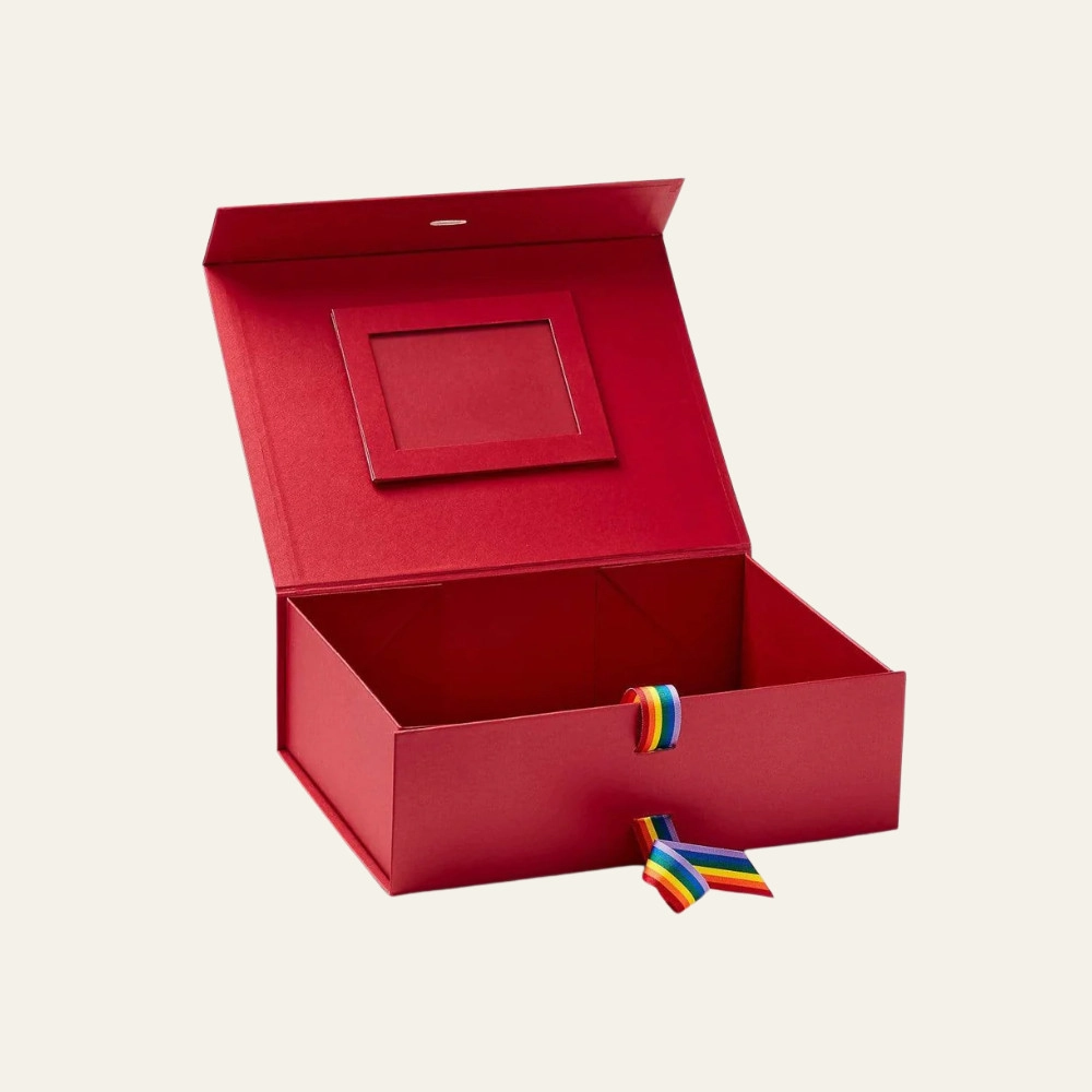 Red A4 Deep Magnetic Boxes With Changeable Ribbon - Hot Custom Boxes