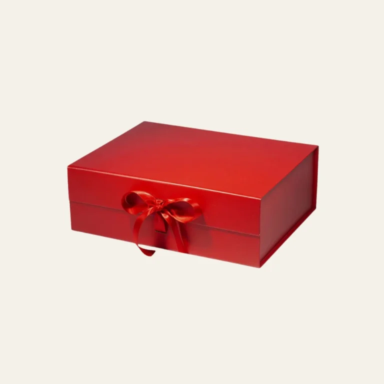 Red A4 Deep Magnetic Boxes With Changeable Ribbon - Hot Custom Boxes
