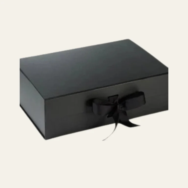 Black A4 Deep Magnetic Boxes With Changeable Ribbon - Hot Custom Boxes