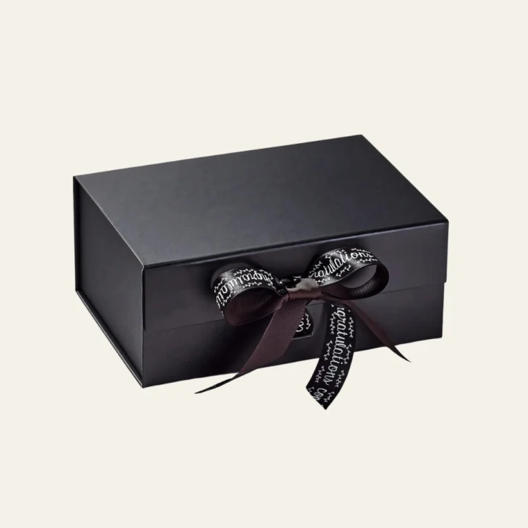 Black A4 Deep Magnetic Boxes With Changeable Ribbon - Hot Custom Boxes