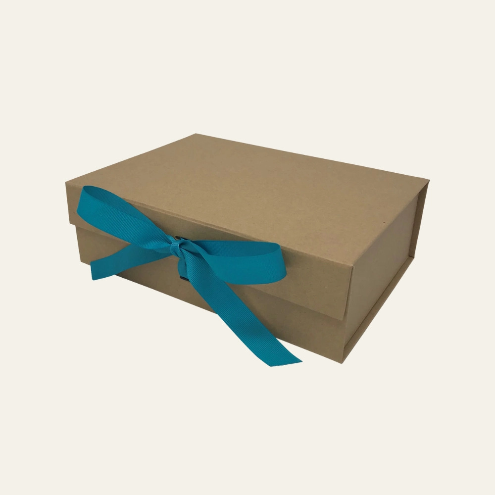 Natural Kraft A4 Deep Magnetic Boxes With Changeable Ribbon - Hot Custom Boxes