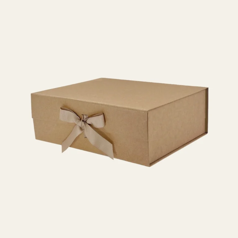 Natural Kraft A4 Deep Magnetic Boxes With Changeable Ribbon - Hot Custom Boxes