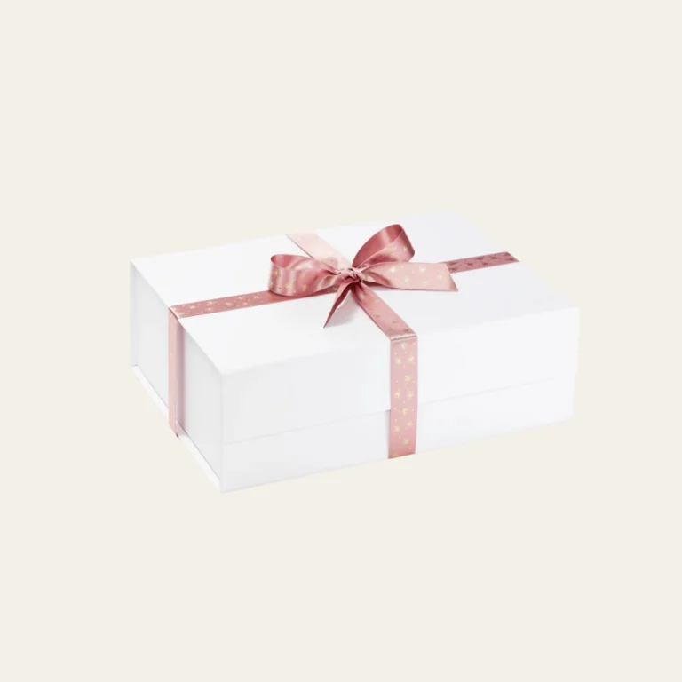White A4 Deep Magnetic Boxes With Changeable Ribbon - Hot Custom Boxes