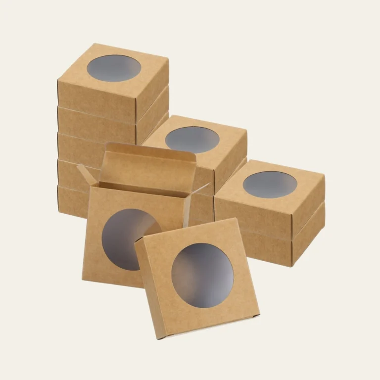 Soap Box – Square with Round Window (KRAFT COLOR) - Hot Custom Boxes