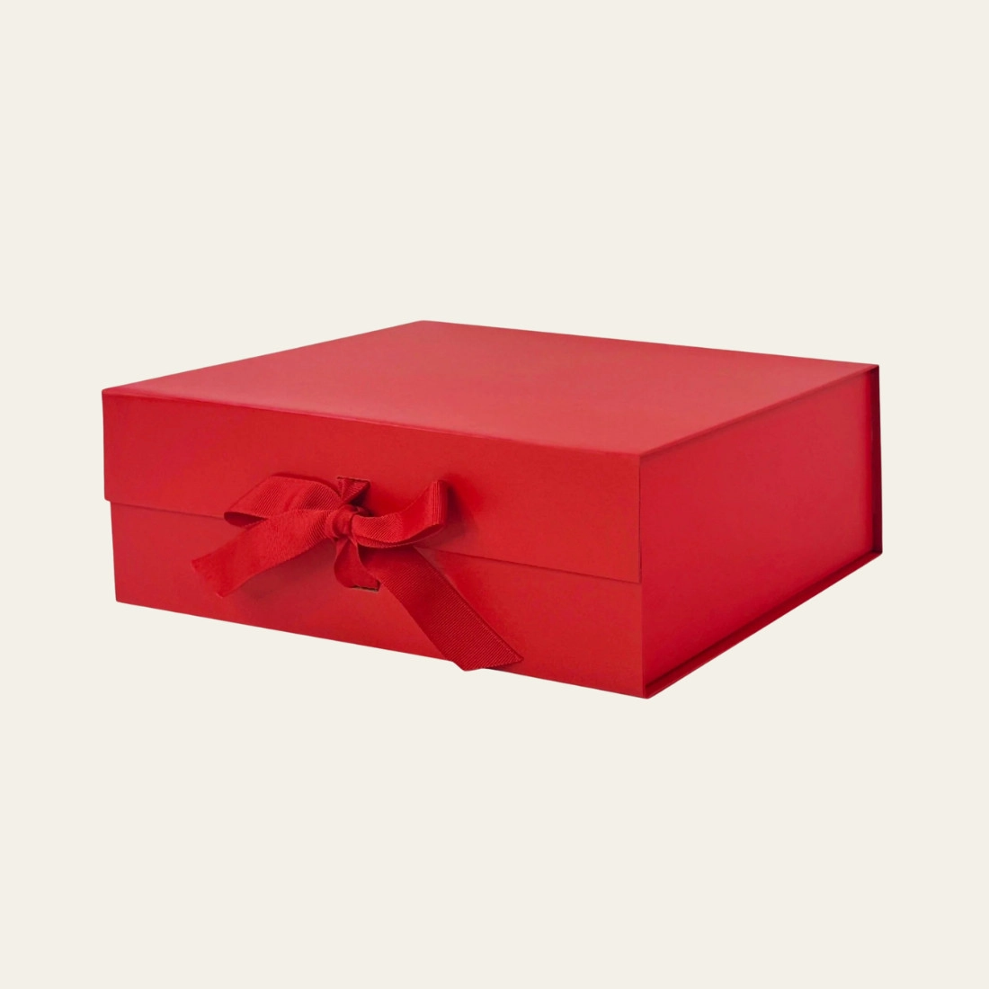 Red Medium Rectangle Magnetic Boxes with Changeable Ribbon 3 - Hot Custom Boxes