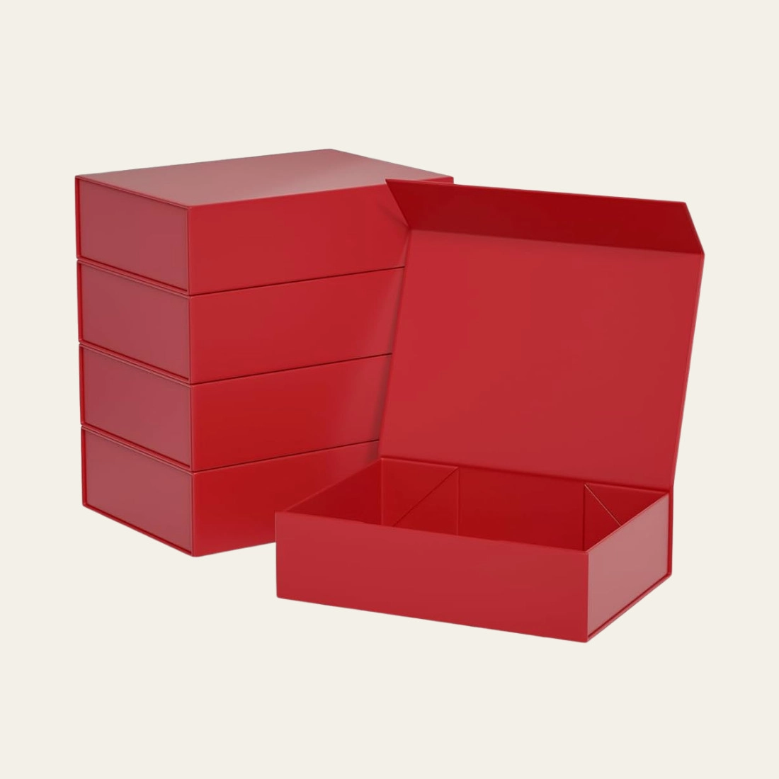 Red Medium Rectangle Magnetic Boxes - Hot Custom Boxes