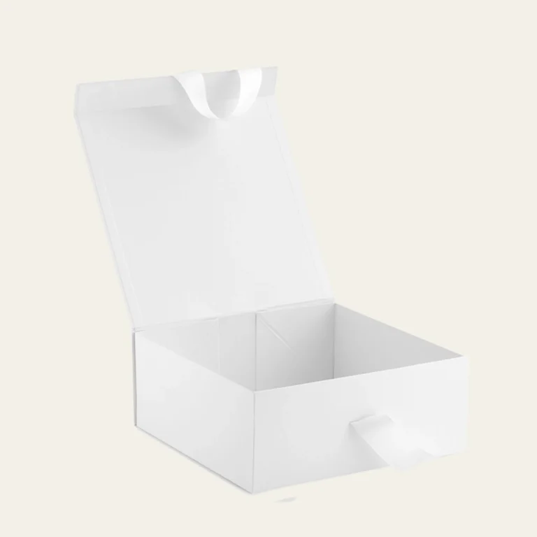 White Medium Rectangle Magnetic Boxes with Changeable Ribbon - Hot Custom Boxes