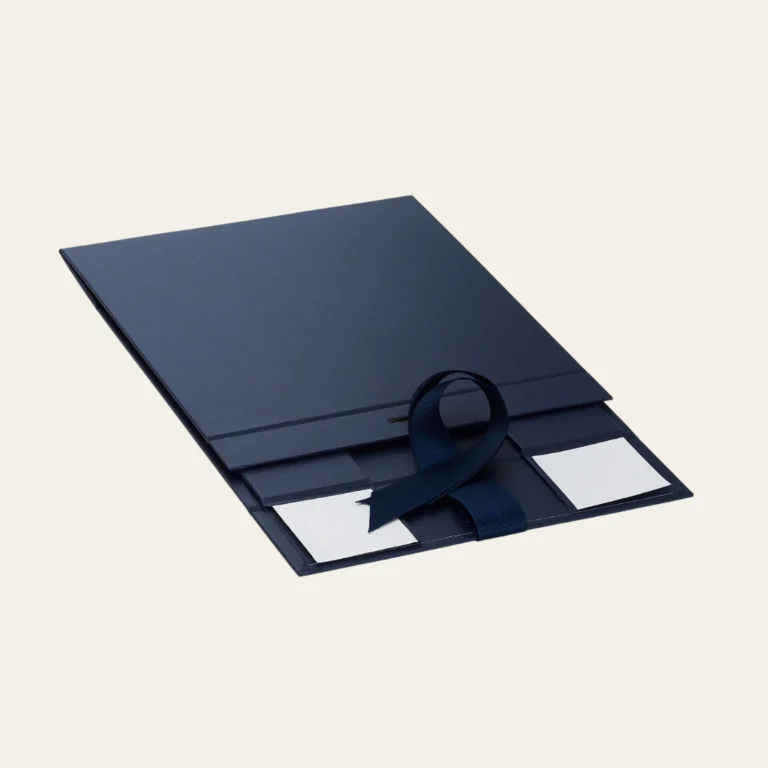 Navy Blue Medium Rectangle Magnetic Boxes Changeable Ribbon - Hot Custom Boxes