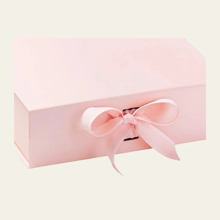 Powder Pink A5 Magnetic Boxes With Changeable Ribbon - Hot Custom Boxes