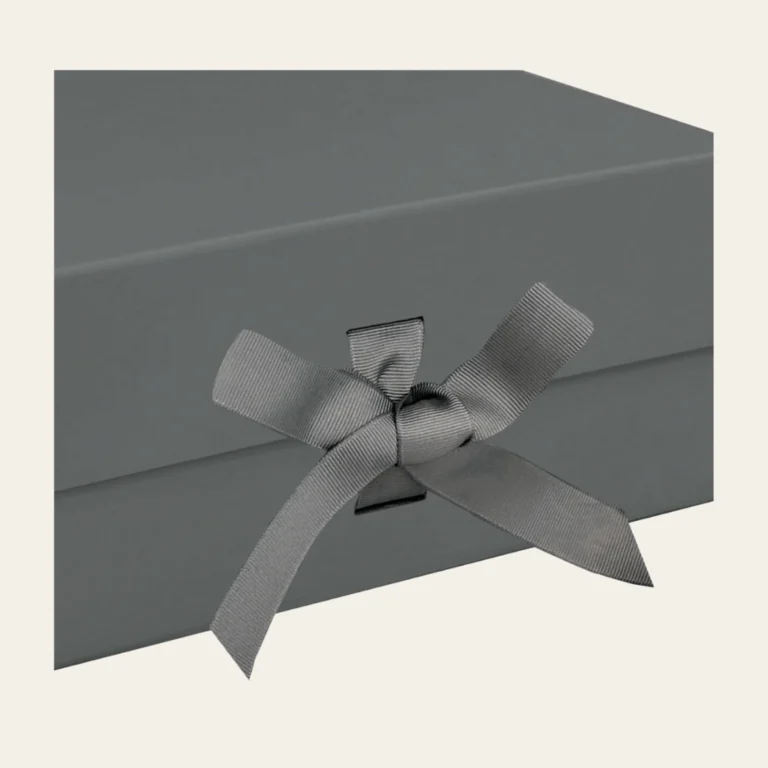 Charcoal Gray A5 Deep Magnetic Boxes With Changeable Ribbon - Hot Custom Boxes