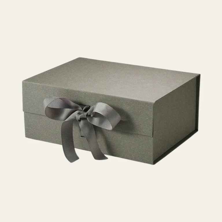 Charcoal Gray A5 Deep Magnetic Boxes With Changeable Ribbon - Hot Custom Boxes