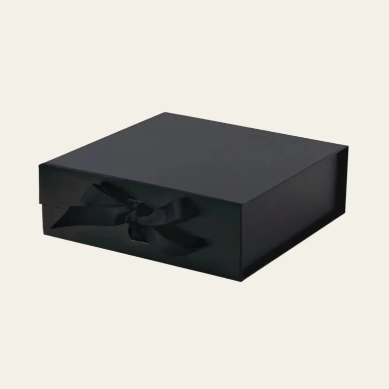 Black A5 Square Magnetic Boxes With Changeable Ribbon - Hot Custom Boxes