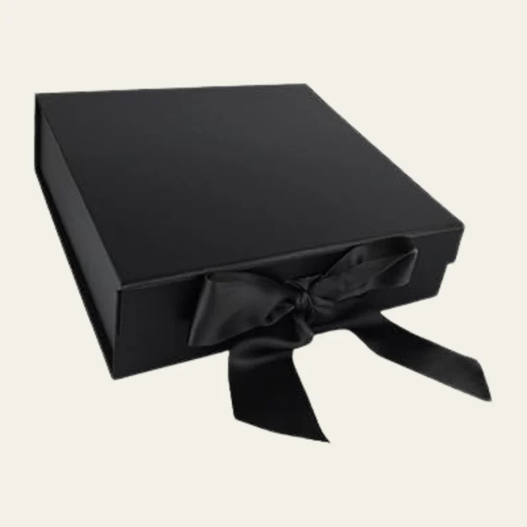 Black A5 Square Magnetic Boxes With Changeable Ribbon - Hot Custom Boxes