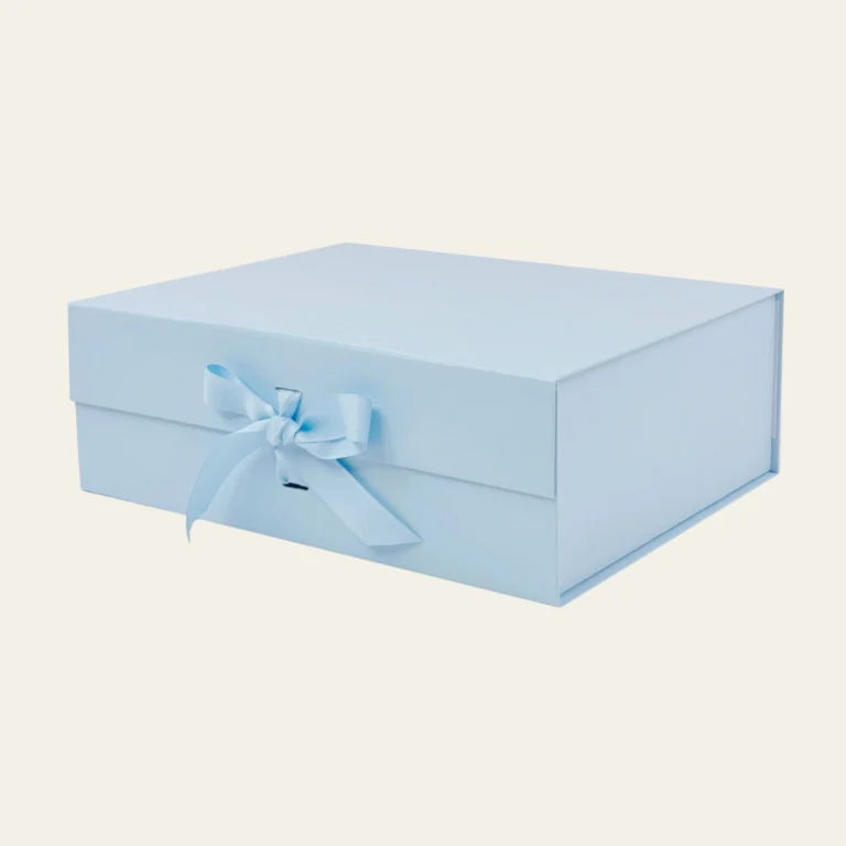 Powder Blue A5 Magnetic Boxes With Changeable Ribbon - Hot Custom Boxes