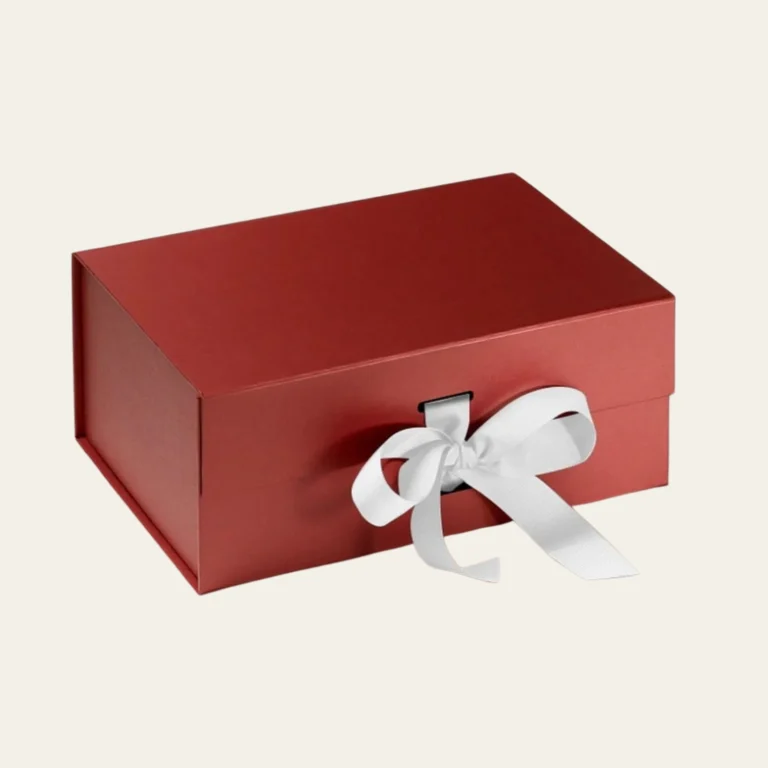 Red A5 Deep Magnetic Boxes With Changeable Ribbon  - Hot Custom Boxes