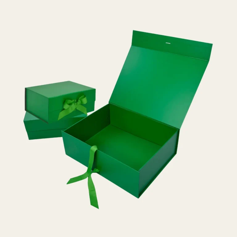 Green A5 Deep Magnetic Boxes With Changeable Ribbon - Hot Custom Boxes