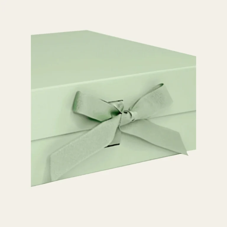Sage Green A5 Deep Magnetic Boxes With Changeable Ribbon - Hot Custom Boxes