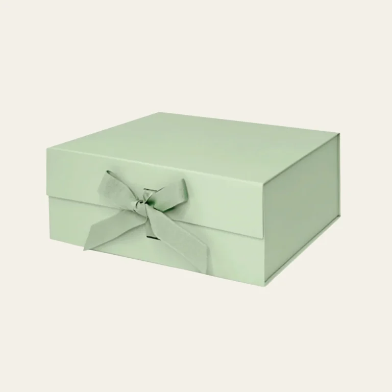 Sage Green A5 Deep Magnetic Boxes With Changeable Ribbon - Hot Custom Boxes