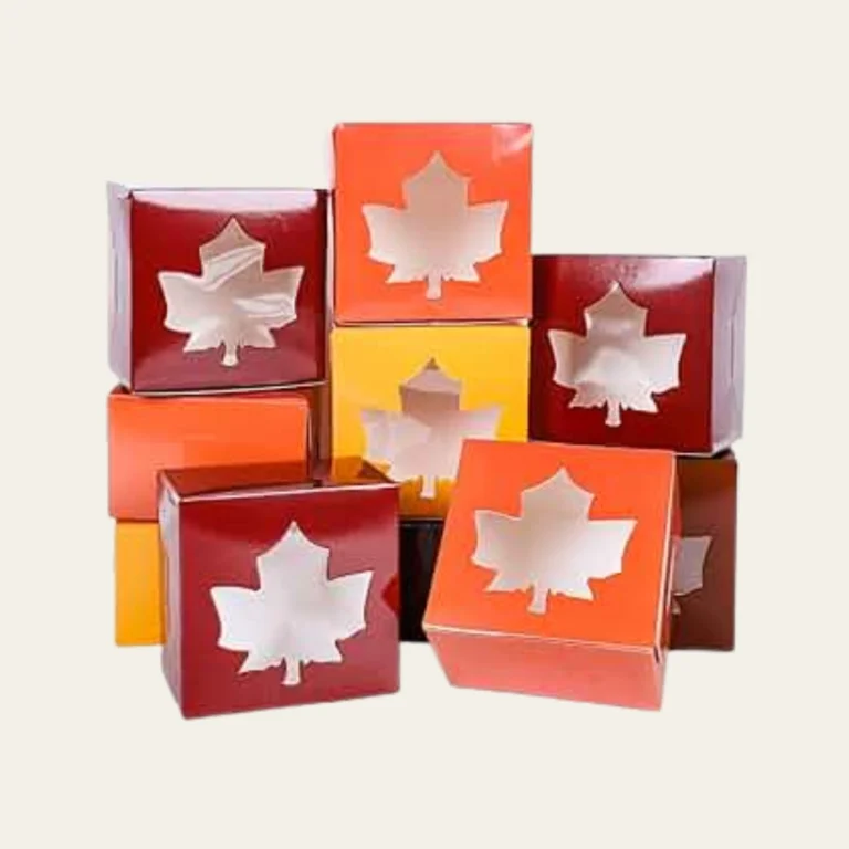 Thanksgiving Leaf Pattern Kraft Boxes - Hot Custom Boxes