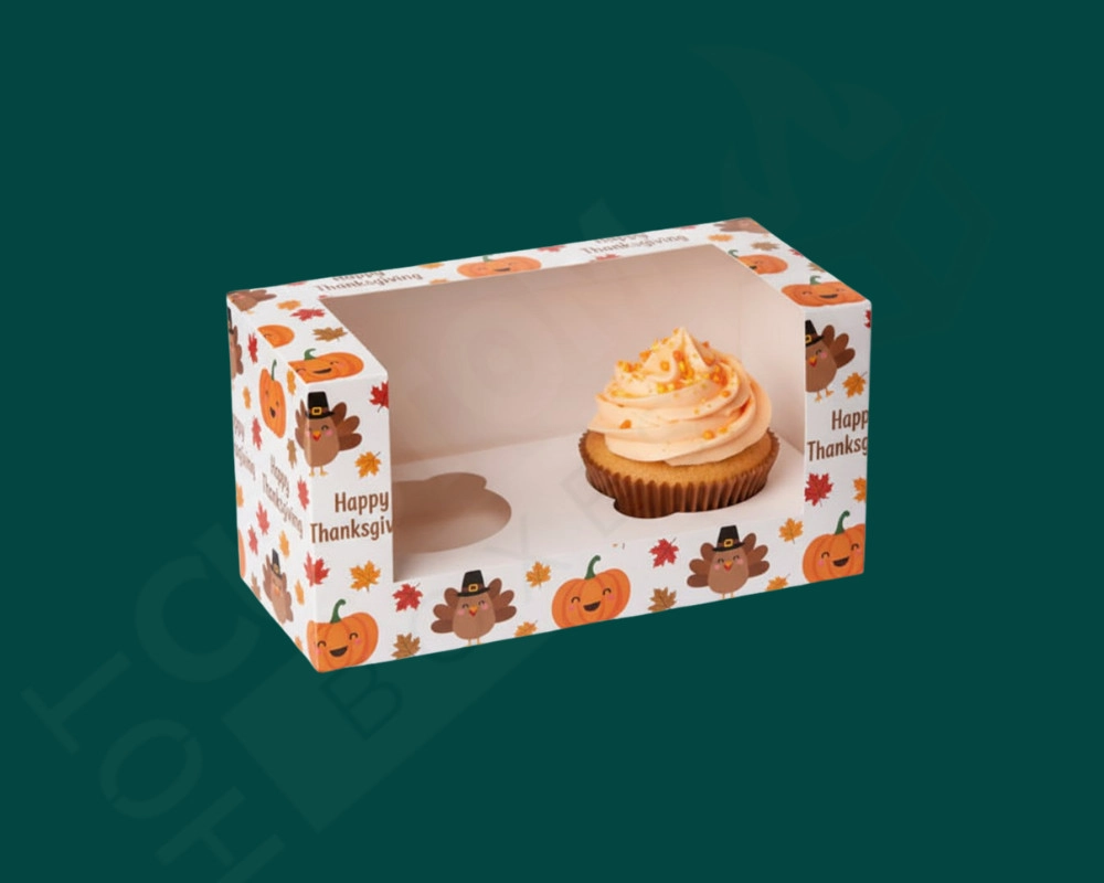 Dual-Compartment Boxes for Cake Slices and Cupcakes