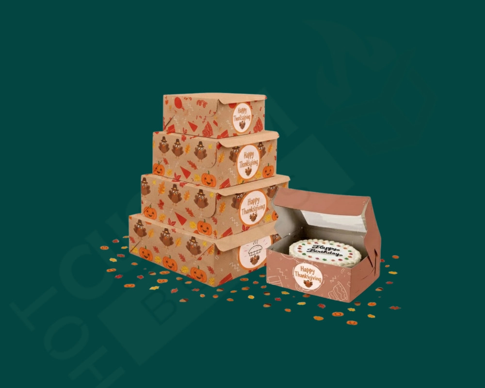 Personalized Thanksgiving Cake Boxes for Brand Identity