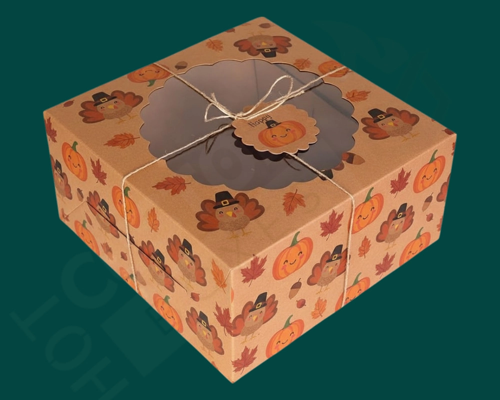 Rustic Kraft Cake Boxes for a Cozy Thanksgiving Look