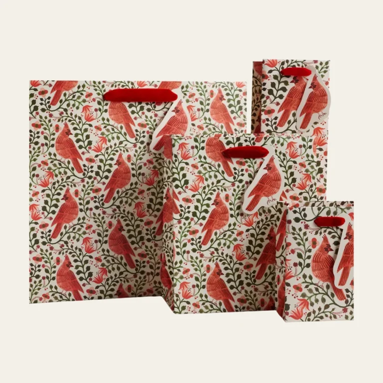 Christmas Cardinal Gift Bags - Hot Custom Boxes