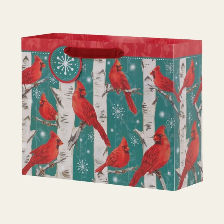 Christmas Cardinal Gift Bags - Hot Custom Boxes