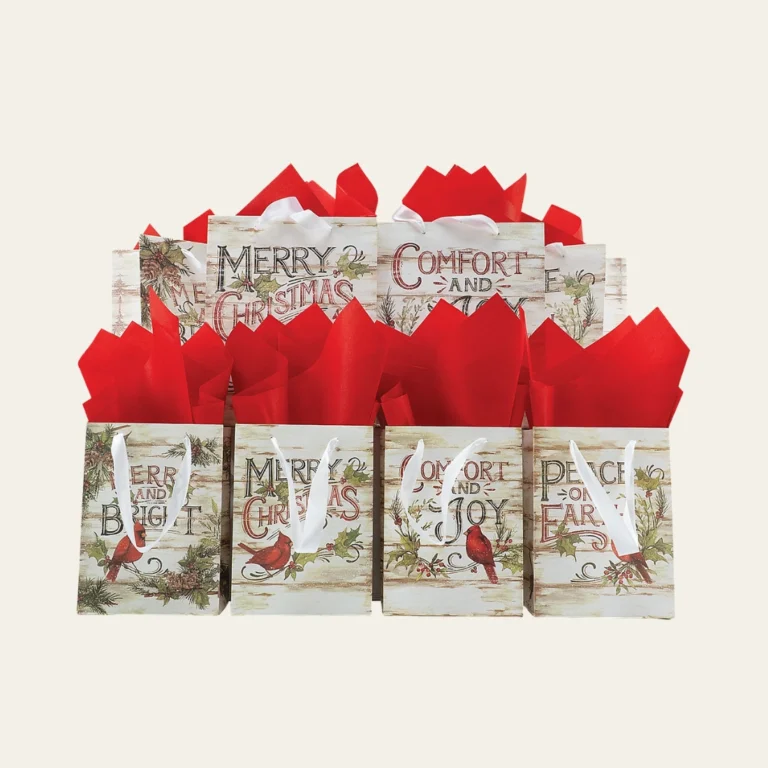 Christmas Cardinal Gift Bags - Hot Custom Boxes