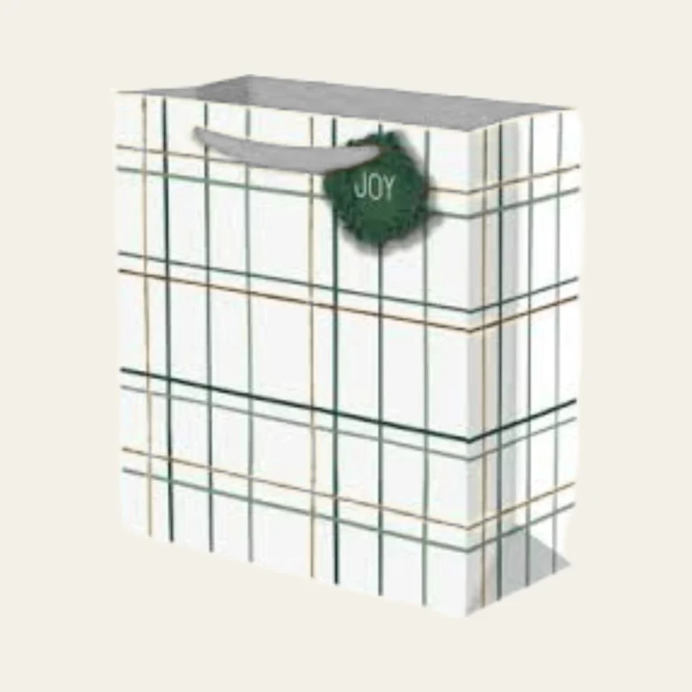 White Buffalo Plaid Gift Bags - Hot Custom Boxes