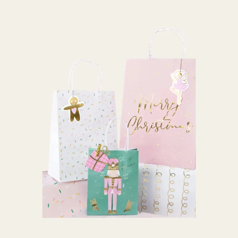 Pink Christmas Gift Bags - Hot Custom Boxes